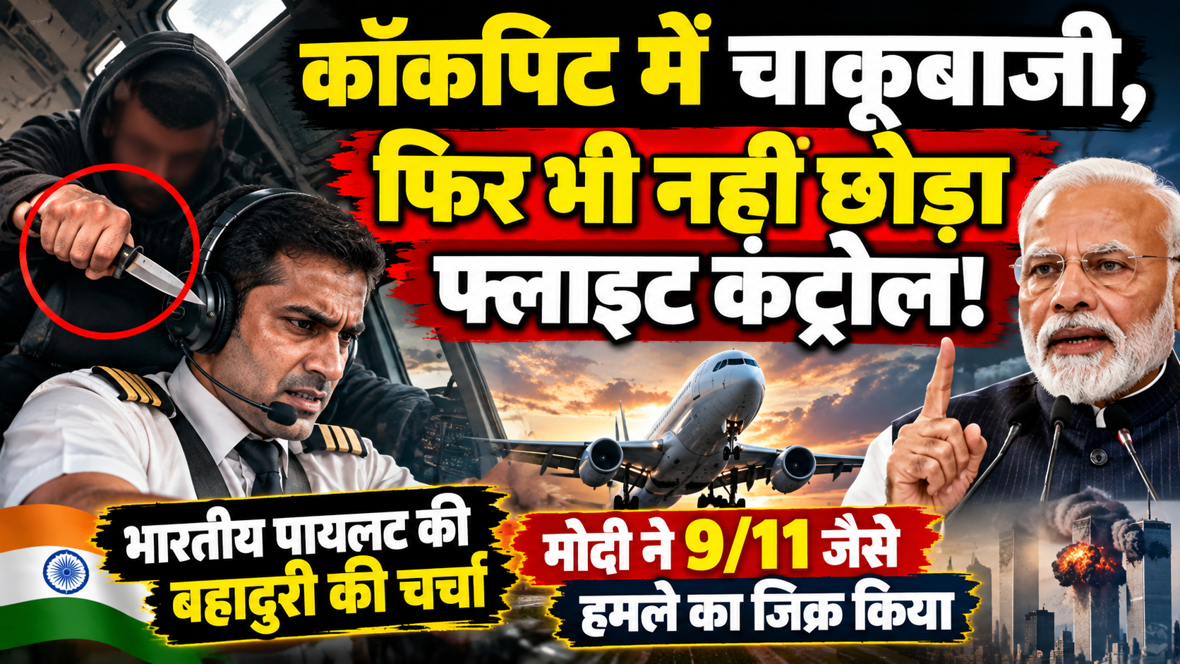 कॉकपिट में चाकूबाजी, फिर भी नहीं छोड़ा फ्लाइट कंट्रोल! भारतीय पायलट की बहादुरी की चर्चा, मोदी ने 9/11 जैसे हमले का जिक्र किया