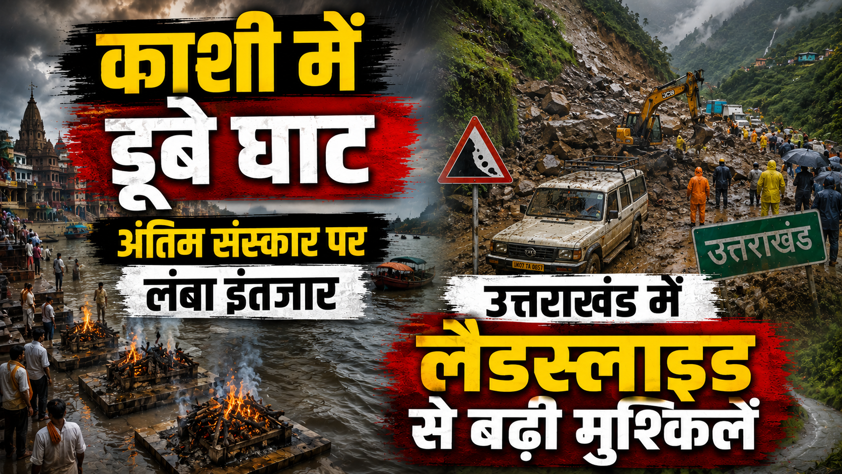 काशी में डूबे घाट, अंतिम संस्कार पर लंबा इंतजार, उत्तराखंड में लैंडस्लाइड से बढ़ी मुश्किलें