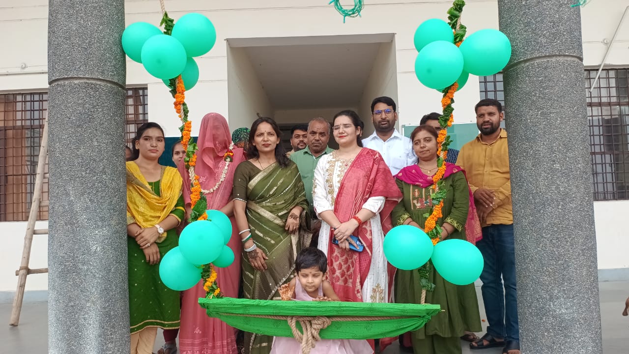 गोवर्धन तहसील परिसर मे धूमधाम के साथ मनाया हरियाली तीज का त्यौहार अनेकों प्रतियोगिता सम्पन्न हुई