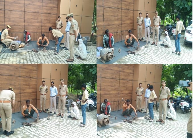 थाना मक्खनपुर पुलिस टीम द्वारा सम्बंधित माल का विनिष्टीकरण किया