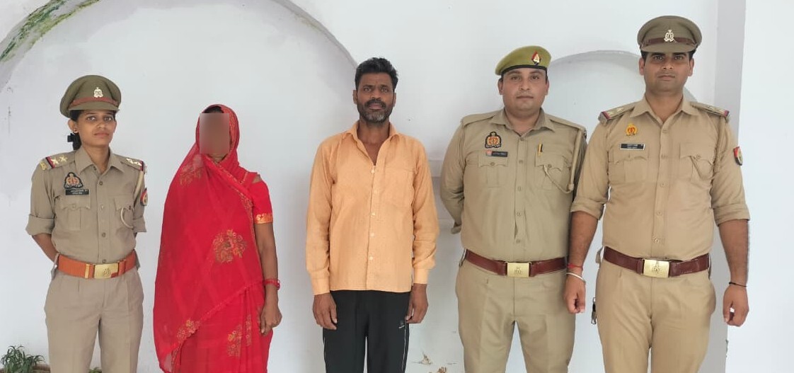 थाना जसराना पुलिस टीम द्वारा दहेज हत्या में वांछित 01 अभियुक्ता सहित 02 अभियुक्त किये गये गिरफ्तार
