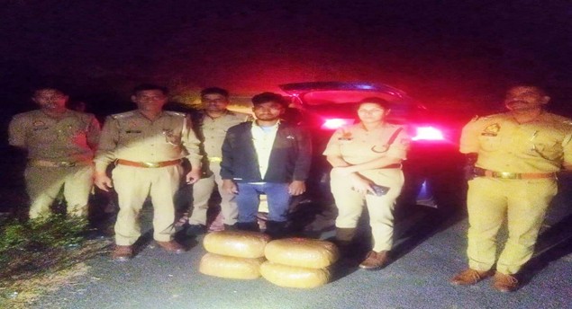 थाना बसई मौहम्मदपुर पुलिस द्वारा 20 किलो 32 ग्राम अवैध गांजा मय चार पहिया गाडी के साथ एक अभियुक्त को किया गिरफ्तार