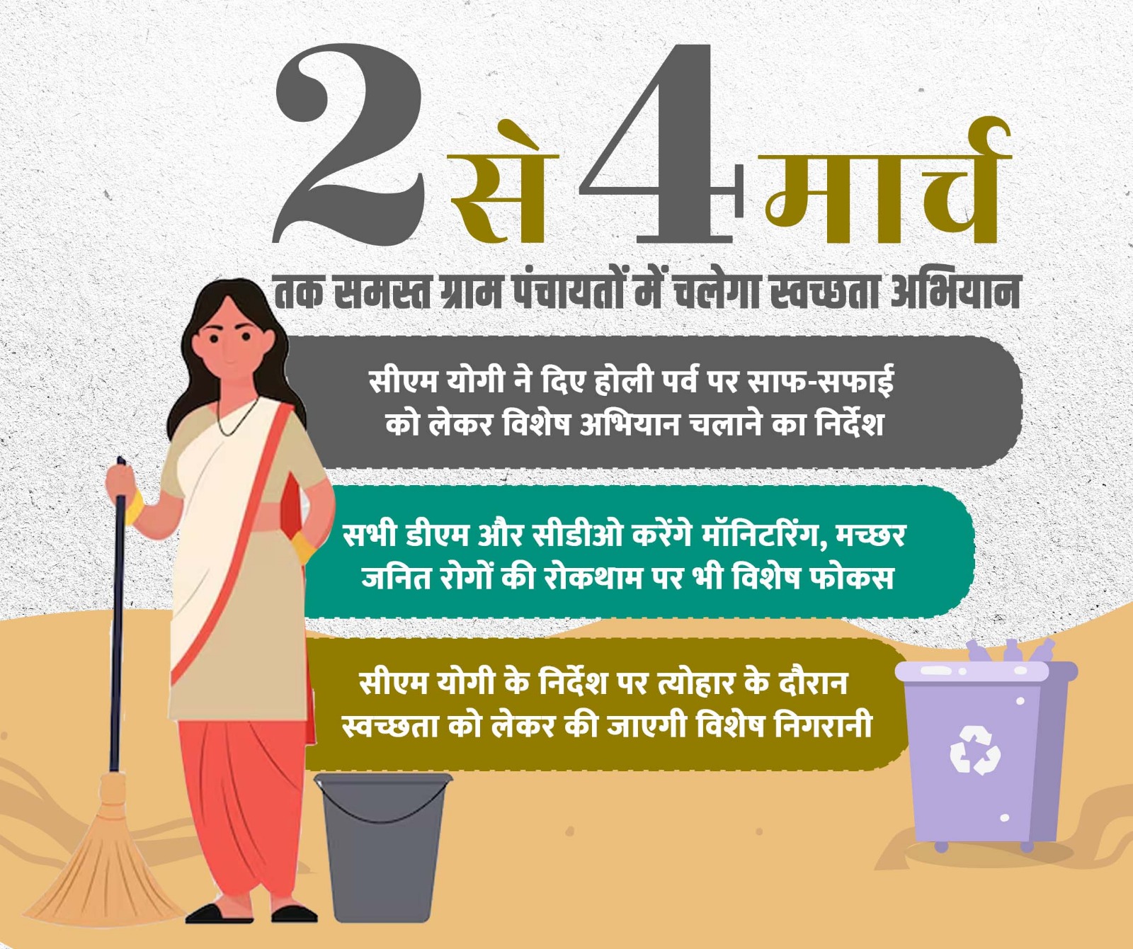 2 से 4 मार्च तक समस्त ग्राम पंचायतों में चलेगा स्वच्छता अभियान