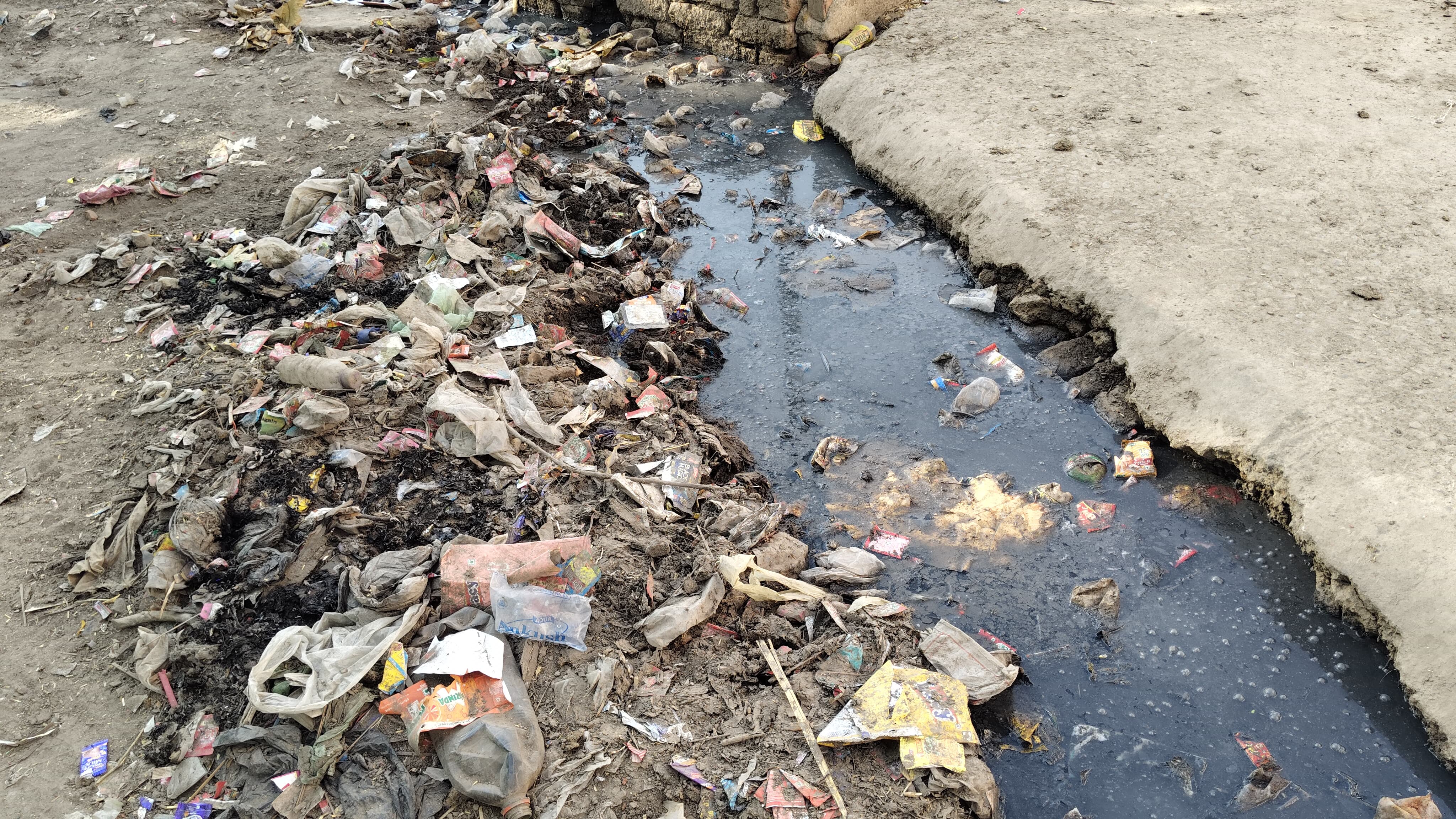 अड़ीग के नगरेल्ला मोहल्ला में गंदगी का अंबार, स्वच्छ भारत मिशन के बावजूद बदहाल सफाई व्यवस्था