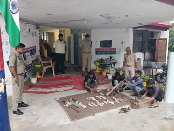 बसई मोहम्मदपुर थाने में 32 आयुध अधिनियम से जुड़े माल मुकदमाती का नियमानुसार विनष्टीकरण
