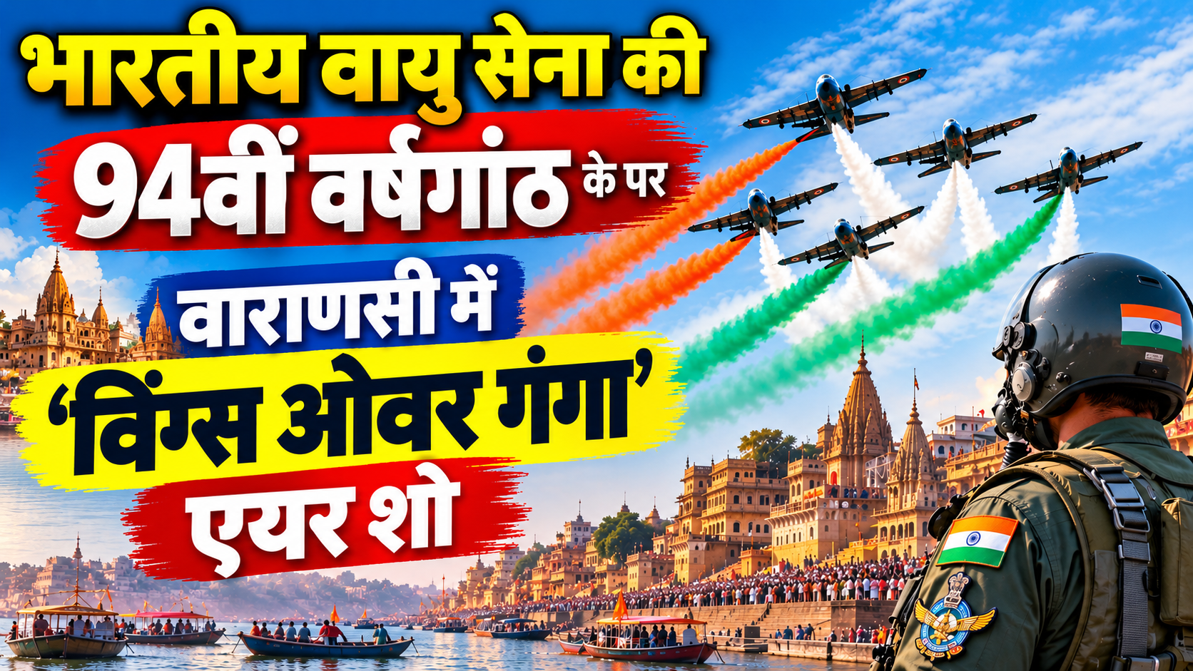 भारतीय वायु सेना की 94वीं वर्षगांठ के पर वाराणसी में ‘विंग्स ओवर गंगा’ एयर शो