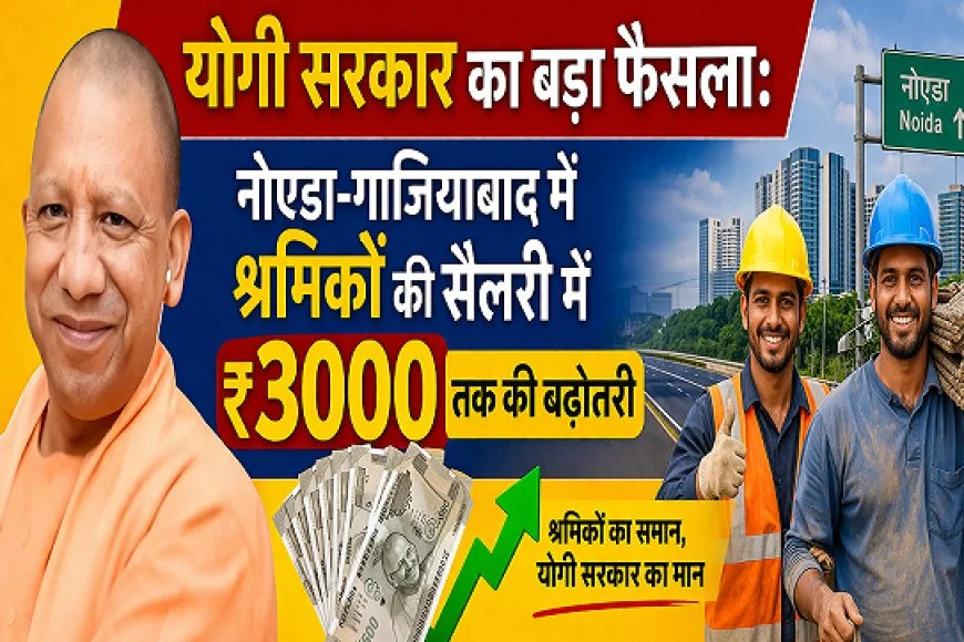 योगी सरकार का बड़ा फैसला: नोएडा-गाजियाबाद में श्रमिकों की सैलरी में ₹3000 तक की बढ़ोतरी